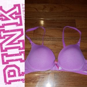 VS VICTORIA'S SECRET PINK 34A Push Up Bra Purple